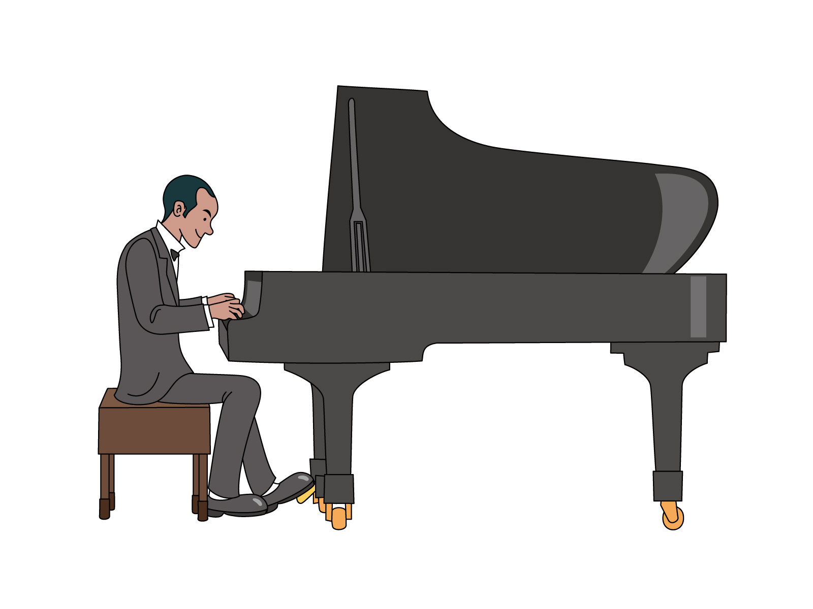 ピアノを弾く男性