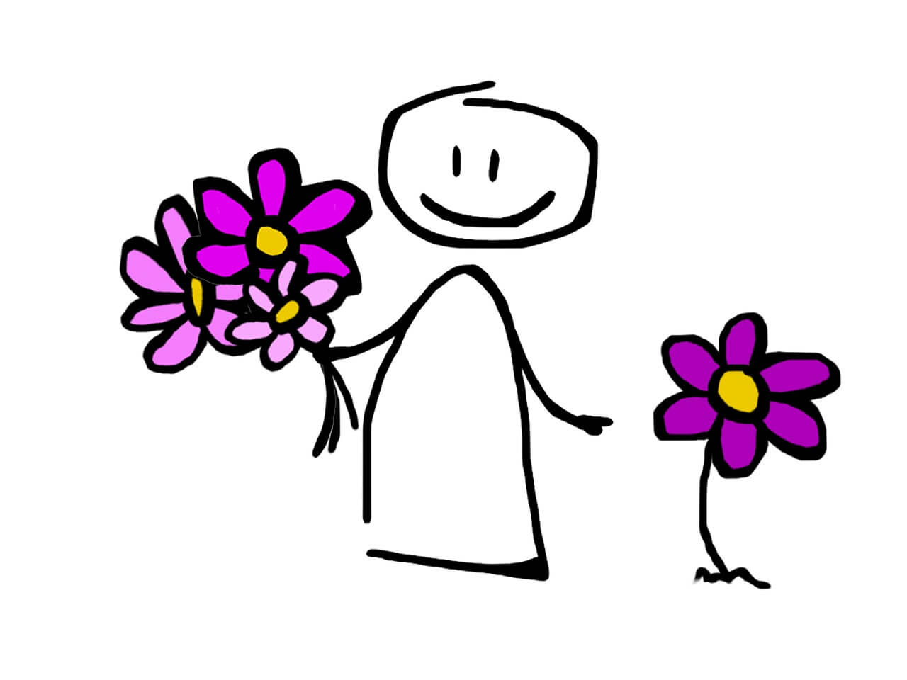 花を持つ人